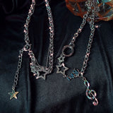 Star Note Layering Necklace Charm Pendant Punk Choker Clavicle Chain