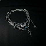 Star Note Layering Necklace Charm Pendant Punk Choker Clavicle Chain