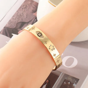Evil Eye Bezel Bracelets Bangle 18K Plated Man Bracelet