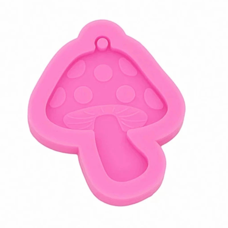 Toadstool Mushroom Earrings Resin Mold Keychain Pendant Silicone Mould