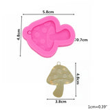 Toadstool Mushroom Earrings Resin Mold Keychain Pendant Silicone Mould