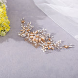 Golden Flower Hairpin Hair Clips Wedding Hair Combs Tiara for Women