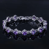Zircon Sapphire Emerald Colored Gemstone Bangle Sterling Silver Bracelet