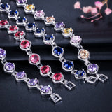Zircon Sapphire Emerald Colored Gemstone Bangle Sterling Silver Bracelet