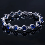 Zircon Sapphire Emerald Colored Gemstone Bangle Sterling Silver Bracelet