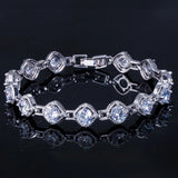 Zircon Sapphire Emerald Colored Gemstone Bangle Sterling Silver Bracelet