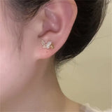 Zircon Butterfly Ear Cuff Tassel Clip On Earrings For Women