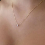 Zircon Thin Line Choker Necklace Transparent