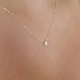 Zircon Thin Line Choker Necklace Transparent