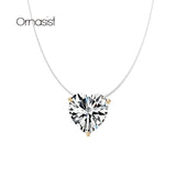 Zircon Heart Shape Necklace Transparent Line Choker Bridal Jewelry