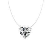 Zircon Heart Shape Necklace Transparent Line Choker Bridal Jewelry