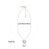 Zircon Heart Shape Necklace Transparent Line Choker Bridal Jewelry