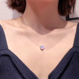 Zircon Heart Shape Necklace Transparent Line Choker Bridal Jewelry