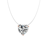 Zircon Heart Shape Necklace Transparent Line Choker Bridal Jewelry
