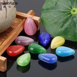 Cat Eye Water Drop Stone Beads 50pcs/Lot