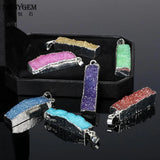 Natural Crystal Druzy Pendants for DIY Jewelry Making
