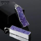 Natural Crystal Druzy Pendants for DIY Jewelry Making