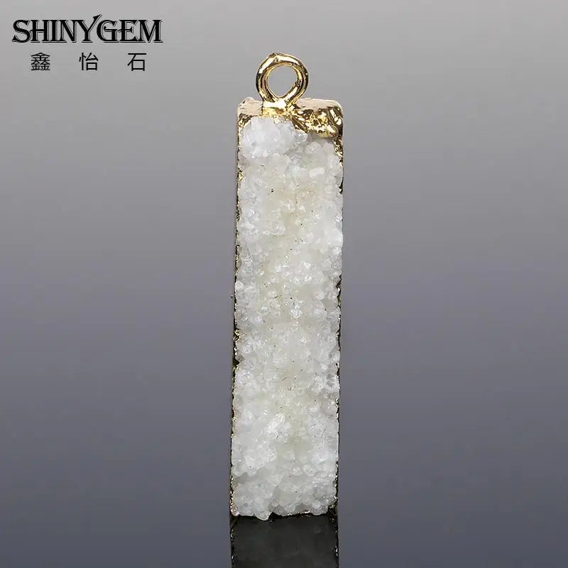 Natural Crystal Druzy Pendant for DIY Jewelry Making