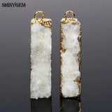 Natural Crystal Druzy Pendant for DIY Jewelry Making