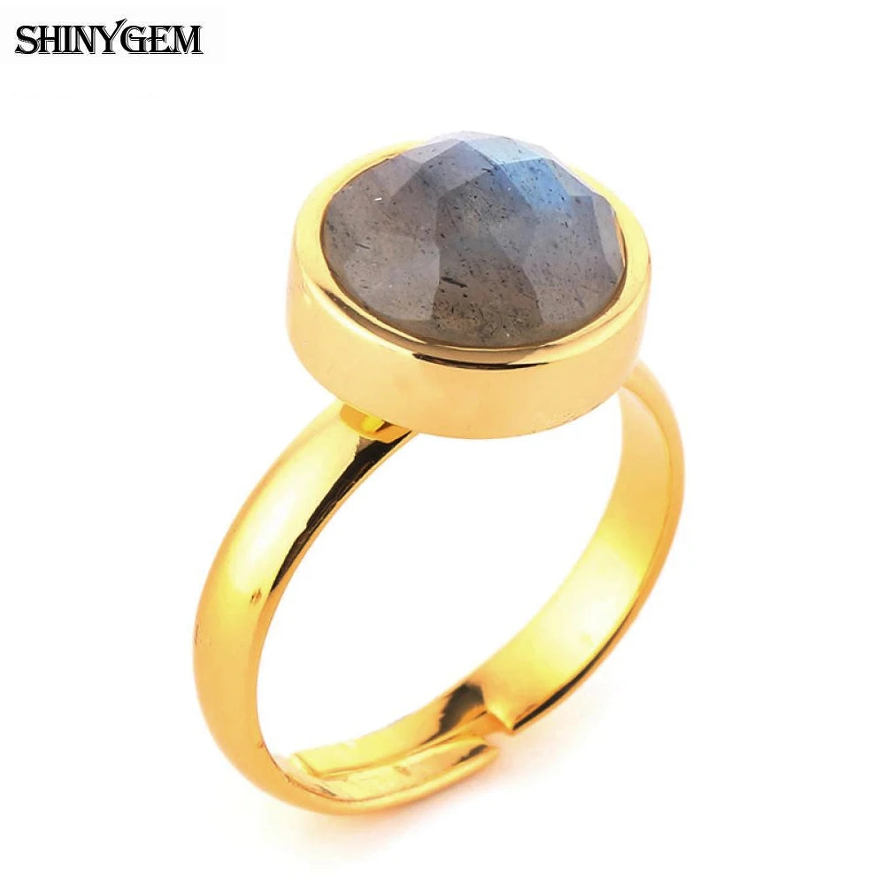 Grey Gem Stone Adjustable Contracted Rings for Women
