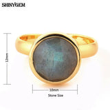 Grey Gem Stone Adjustable Contracted Rings for Women