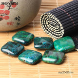 10pcs 20mm Square Phoenix Agates Stone Beads Green Charm DIY Jewelry