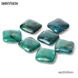 10pcs 20mm Square Phoenix Agates Stone Beads Green Charm DIY Jewelry