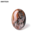 ShinyGem 13x18mm Oval Brown Agates Loose Stone Beads 10pcs