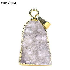Natural Crystal Druzy Pendant Necklace Agates Geode Stone Charm