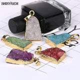 Natural Crystal Druzy Pendant Necklace Agates Geode Stone Charm