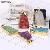 Natural Crystal Druzy Pendant Necklace Agates Geode Stone Charm