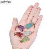 Natural Crystal Druzy Pendant Necklace Agates Geode Stone Charm