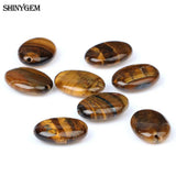 ShinyGem 20pcs 13*18mm Oval Tiger Eye Stone Beads Yellow Charm Texture Beading