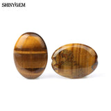 ShinyGem 20pcs 13*18mm Oval Tiger Eye Stone Beads Yellow Charm Texture Beading
