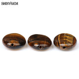 ShinyGem 20pcs 13*18mm Oval Tiger Eye Stone Beads Yellow Charm Texture Beading