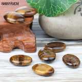 ShinyGem 20pcs 13*18mm Oval Tiger Eye Stone Beads Yellow Charm Texture Beading