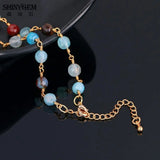 Natural Agate Chocker Necklace Rainbow Gem Stone Pendant