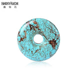 Hollow Natural Turquoises Aventurine Jade Gem Bead 40*40mm Charm for DIY Jewelry