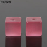 Cat Eye Cube Bead Mix 4mm/6mm Random Colors Fluorescence Stone Beads 20pcs/Lot