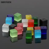 Cat Eye Cube Bead Mix 4mm/6mm Random Colors Fluorescence Stone Beads 20pcs/Lot