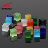 Cat Eye Cube Bead Mix 4mm/6mm Random Colors Fluorescence Stone Beads 20pcs/Lot
