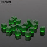 50pcs Cat Eye Cube Bead Mix Gradient Fluorescent Tiny Stone Beads
