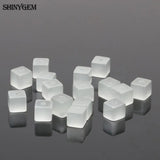 50pcs Cat Eye Cube Bead Mix Gradient Fluorescent Tiny Stone Beads