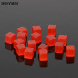 50pcs Cat Eye Cube Bead Mix Gradient Fluorescent Tiny Stone Beads