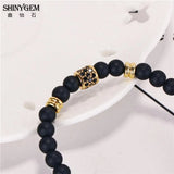 Frosted Agate Charm Bracelet 7*7mm Zircon Inlay