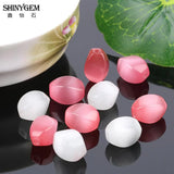 Natural Cat Eye Beads Charm 8*12mm Twisted Column White/Rose 20pcs
