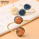 ShinyGem Asymmetric Natural Crystal Druzy Bracelet