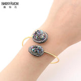 ShinyGem Asymmetric Natural Crystal Druzy Bracelet