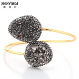 ShinyGem Asymmetric Natural Crystal Druzy Bracelet