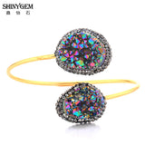 ShinyGem Asymmetric Natural Crystal Druzy Bracelet